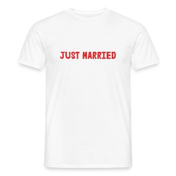 ICH LIEBE DICH. ICH HABE GERADE GEHEIRATET. Junggesellinnenabschied. VALENTINSTAG - Männer T-Shirt - Weiß - Vorne - AI Model Male 178 dark (178cm)