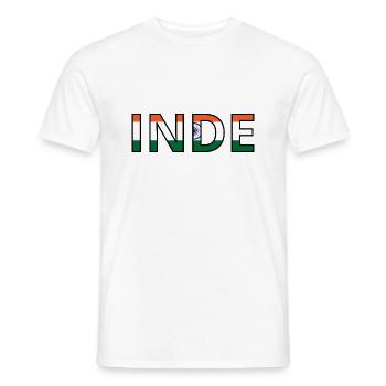 Drapeau Inde - T-shirt homme - blanc - Devant - AI Model Male 178 dark (178cm)