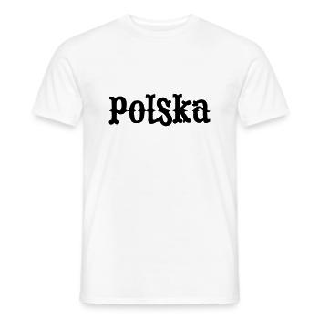 Polska Pologne - T-shirt homme - blanc - Devant - AI Model Male 178 dark (178cm)