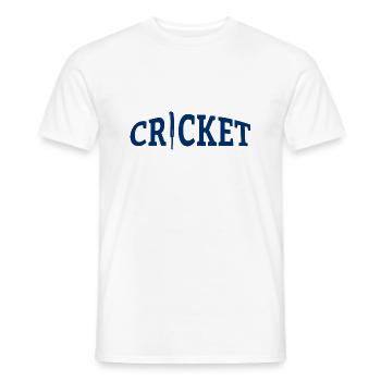 Cricket Lettering with Bat - Kricket - Männer T-Shirt - Weiß - Vorne - AI Model Male 178 dark (178cm)