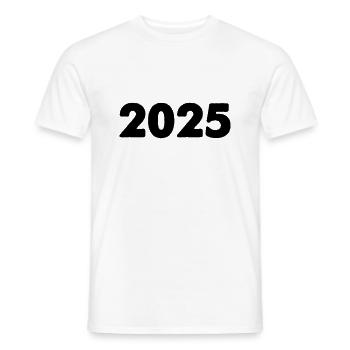 2025 - Men's T-Shirt - white - Front - AI Model Male 178 dark (178cm)