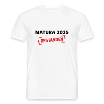 Matura 2025 bestanden - Männer T-Shirt - Weiß - Vorne - AI Model Male 178 dark (178cm)