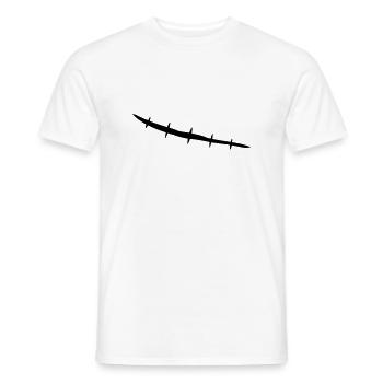 stitched_scar - T-shirt homme - blanc - Devant - AI Model Male 178 dark (178cm)