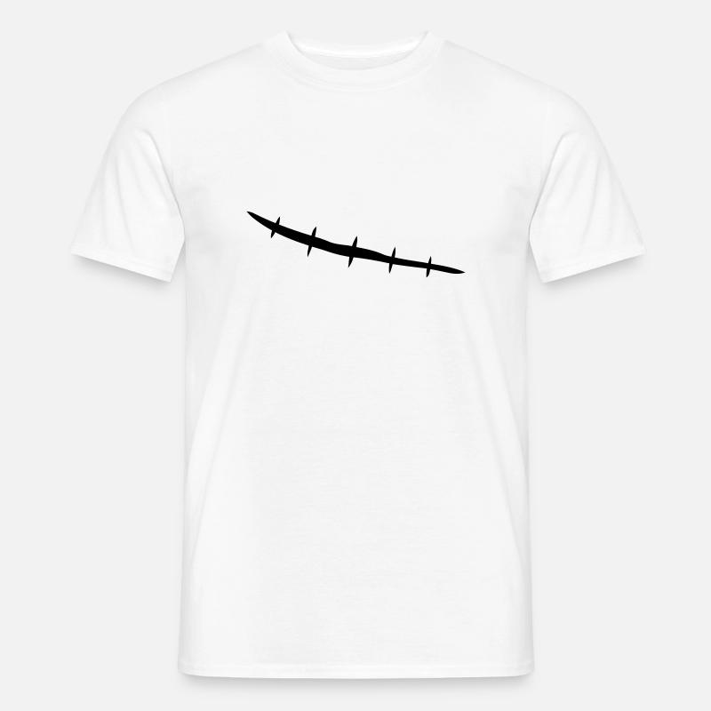 stitched_scar - Männer T-Shirt - Weiß