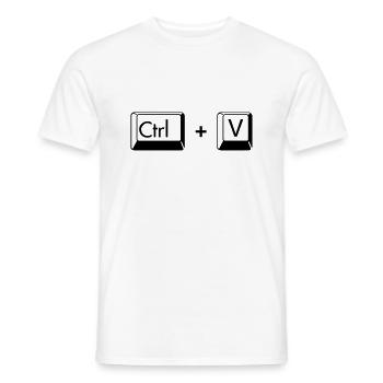 Copier coller drôle de cadeau pour les jumeaux - T-shirt homme - blanc - Devant - AI Model Male 178 dark (178cm)