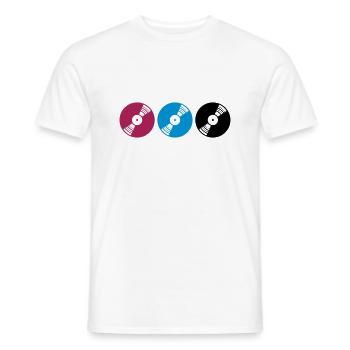 vinyl colorful series discjockey club music love music - Men's T-Shirt - white - Front - AI Model Male 178 dark (178cm)