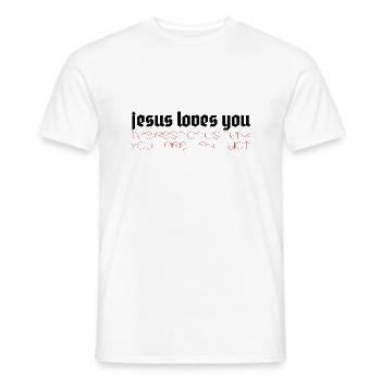 Jésus vous aime Le reste d’entre nous pense que vous êtes un idiot - T-shirt homme - blanc - Devant - AI Model Male 178 dark (178cm)