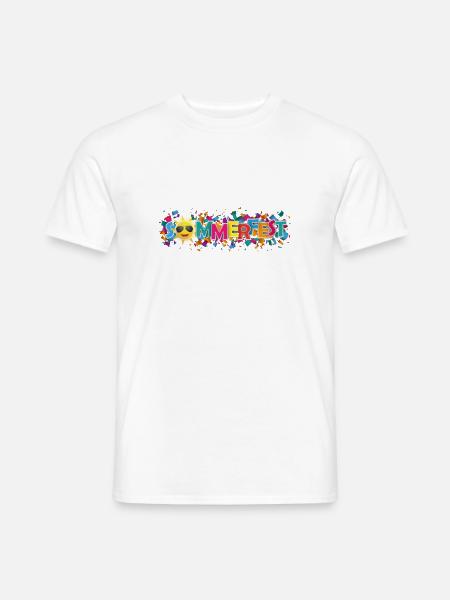 Colored Paper Confetti Sun Sommerfest - Männer T-Shirt - Weiß