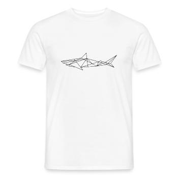 shark contour - Men's T-Shirt - white - Front - AI Model Male 178 dark (178cm)