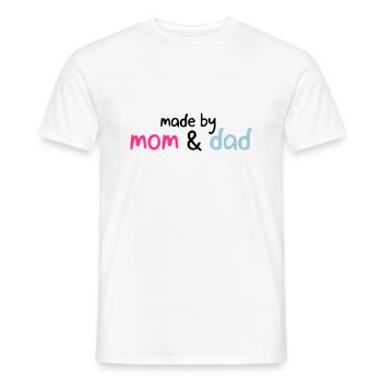made by mom & dad - Men's T-Shirt - white - Front - AI Model Male 178 dark (178cm)