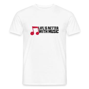 Life is Better with Music note cool party logo fei - Männer T-Shirt - Weiß - Vorne - AI Model Male 178 dark (178cm)