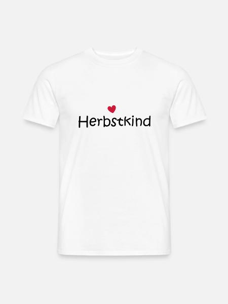 Herbstkind mit Herz - Männer T-Shirt - Weiß