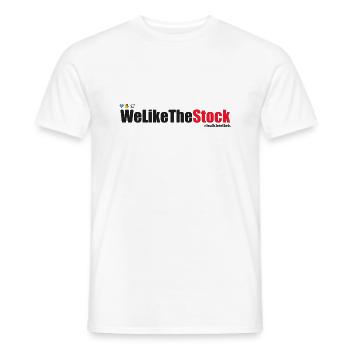 WE LIKE THE STOCK - Men's T-Shirt - white - Front - AI Model Male 178 dark (178cm)