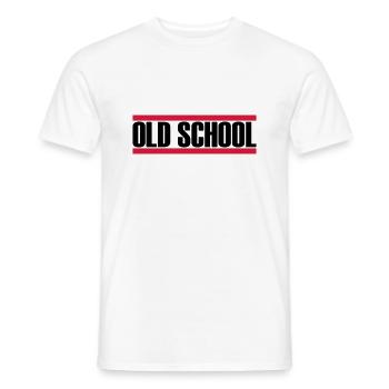 Logo de la vieille école - T-shirt homme - blanc - Devant - AI Model Male 178 dark (178cm)