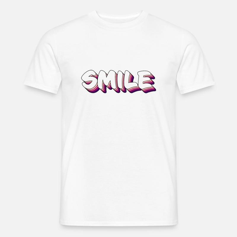 Lächeln - Männer T-Shirt - Weiß