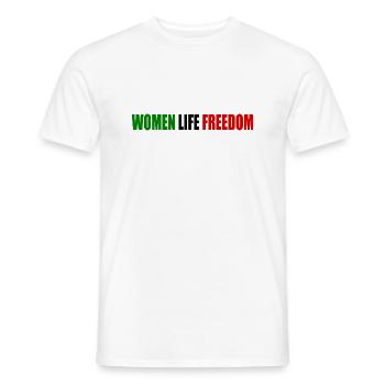 Women life freedom - Männer T-Shirt - Weiß - Vorne - AI Model Male 178 dark (178cm)