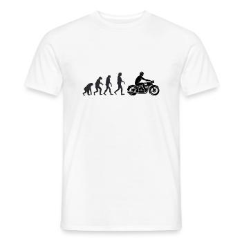 Biker - Human evolution - Men's T-Shirt - white - Front - AI Model Male 178 dark (178cm)