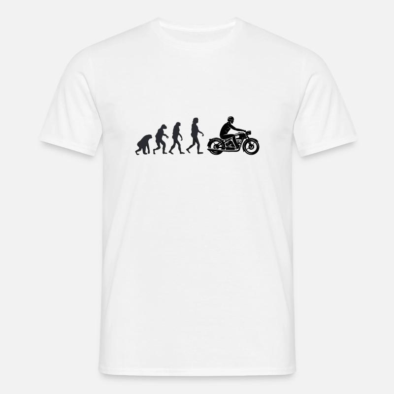 Biker - Human evolution - Men's T-Shirt - white