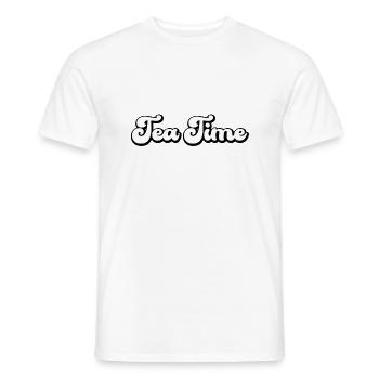 Tea Time Spruch - Männer T-Shirt - Weiß - Vorne - AI Model Male 178 dark (178cm)