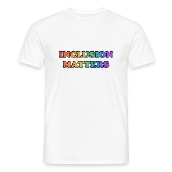 Inclusion Matters Rainbow - Men's T-Shirt - white - Front - AI Model Male 178 dark (178cm)