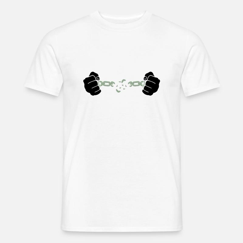 hand kette - Männer T-Shirt - Weiß