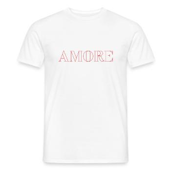 AMORE AMOUR EN ITALIEN idée cadeau fête des mères - T-shirt homme - blanc - Devant - AI Model Male 178 dark (178cm)