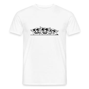 Funny Pig Crew Sunglasses - Men's T-Shirt - white - Front - AI Model Male 178 dark (178cm)
