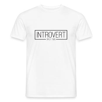 Introverti depuis 2000 noir - T-shirt homme - blanc - Devant - AI Model Male 178 dark (178cm)