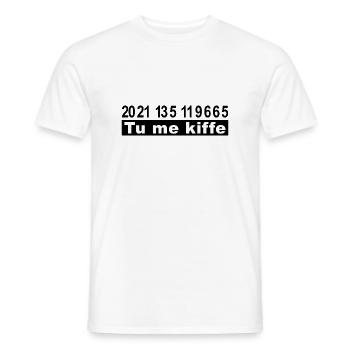 Tu me kiffe en chiffres pour T-shirt Sweat... - T-shirt homme - blanc - Devant - AI Model Male 178 dark (178cm)