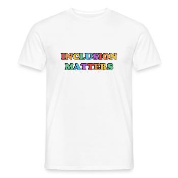 L’inclusion compte Arc-en-ciel - T-shirt homme - blanc - Devant - AI Model Male 178 dark (178cm)