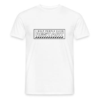 J’aide les gens à cliquer sur Redémarrer - T-shirt homme - blanc - Devant - AI Model Male 178 dark (178cm)
