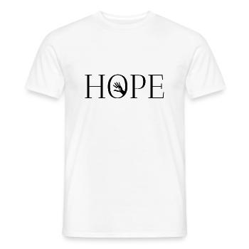 Hand in Hand hoffen - Männer T-Shirt - Weiß - Vorne - AI Model Male 178 dark (178cm)
