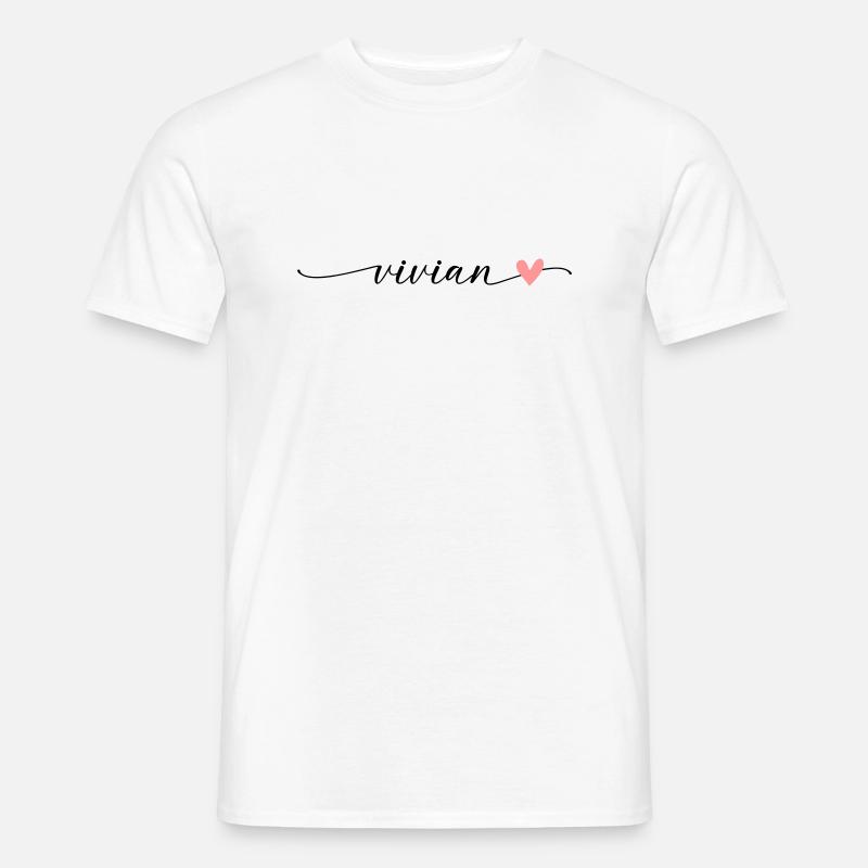 Vivian Nome Nome Calligrafia Script - T-shirt uomo - bianco