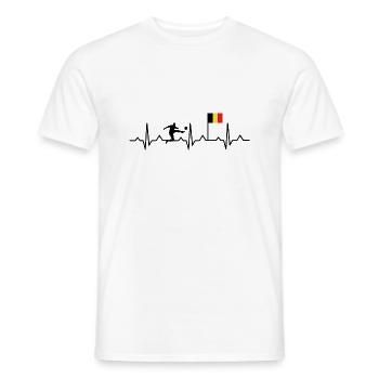 Football Belgium Heartbeat Pulse - Men's T-Shirt - white - Front - AI Model Male 178 dark (178cm)