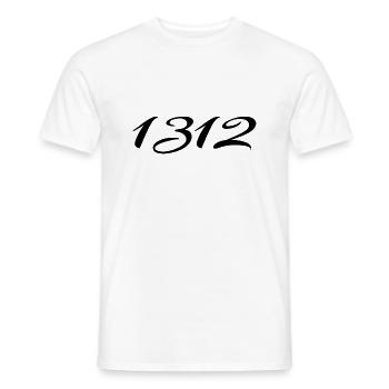 1312 Tshirt - Männer T-Shirt - Weiß - Vorne - AI Model Male 178 dark (178cm)