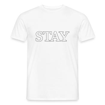 STAY Cadeau message important Exprimez Force et d - T-shirt homme - blanc - Devant - AI Model Male 178 dark (178cm)