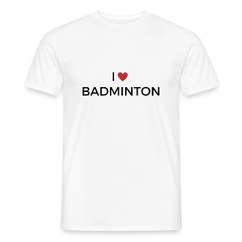 I Love Badminton - T Shirt - Men's T-Shirt - white - Front - AI Model Male 178 dark (178cm)