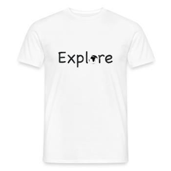 Explores - Men's T-Shirt - white - Front - AI Model Male 178 dark (178cm)