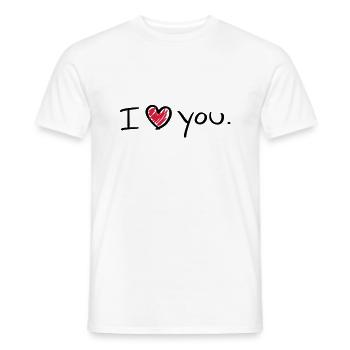 i_love_you_a__f2 - T-shirt homme - blanc - Devant - AI Model Male 178 dark (178cm)