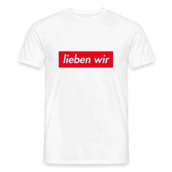 lieben wir spruch geschenk shirt - Männer T-Shirt - Weiß - Vorne - AI Model Male 178 dark (178cm)