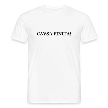 Causa Finita! - Männer T-Shirt - Weiß - Vorne - AI Model Male 178 dark (178cm)
