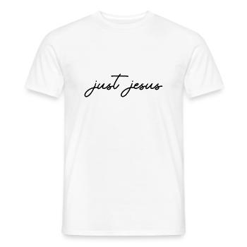 Just Jesus - Men's T-Shirt - white - Front - AI Model Male 178 dark (178cm)
