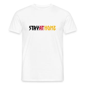 Stay at home! - Men's T-Shirt - white - Front - AI Model Male 178 dark (178cm)
