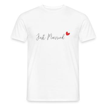 JUST MARRIED. ES LEBE DIE EHE. VALENTINSTAG - Männer T-Shirt - Weiß - Vorne - AI Model Male 178 dark (178cm)