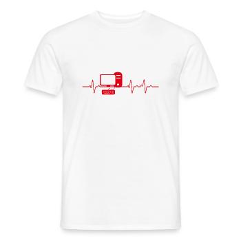 Herzschlag PC Gamer Gaming Computer - Männer T-Shirt - Weiß - Vorne - AI Model Male 178 dark (178cm)