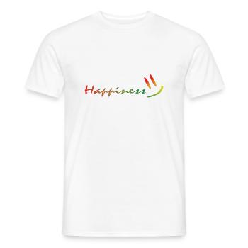 Happiness - Männer T-Shirt - Weiß - Vorne - AI Model Male 178 dark (178cm)