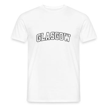 Logo Glasgow : Design collégial au style écossais - T-shirt homme - blanc - Devant - AI Model Male 178 dark (178cm)