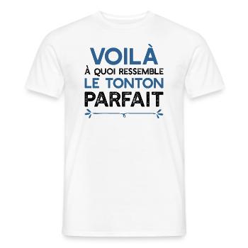 tonton parfait t-shirt cadeau tonton - T-shirt homme - blanc - Devant - AI Model Male 178 dark (178cm)