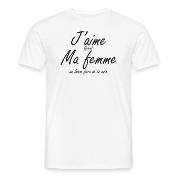 J'aime quand ma femme me laisse faire de la moto - T-shirt homme - blanc - Devant - AI Model Male 178 dark (178cm)