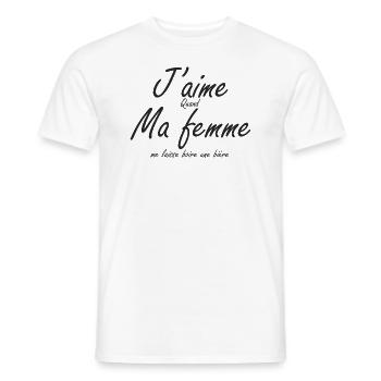 J'aime quand ma femme me laisse boire une bière - T-shirt homme - blanc - Devant - AI Model Male 178 dark (178cm)